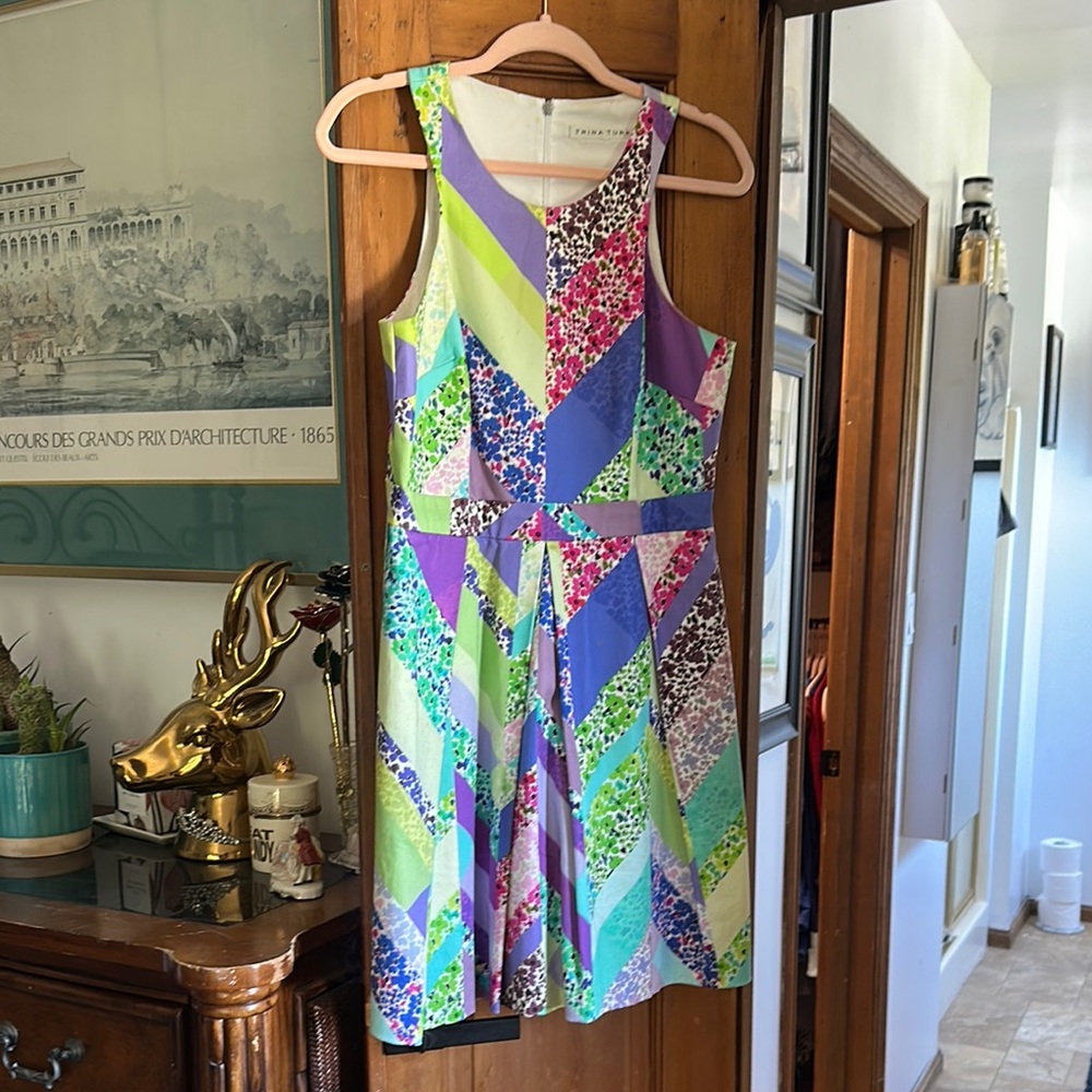 Trina Turk Purple and Blue Sleeveless Sundress